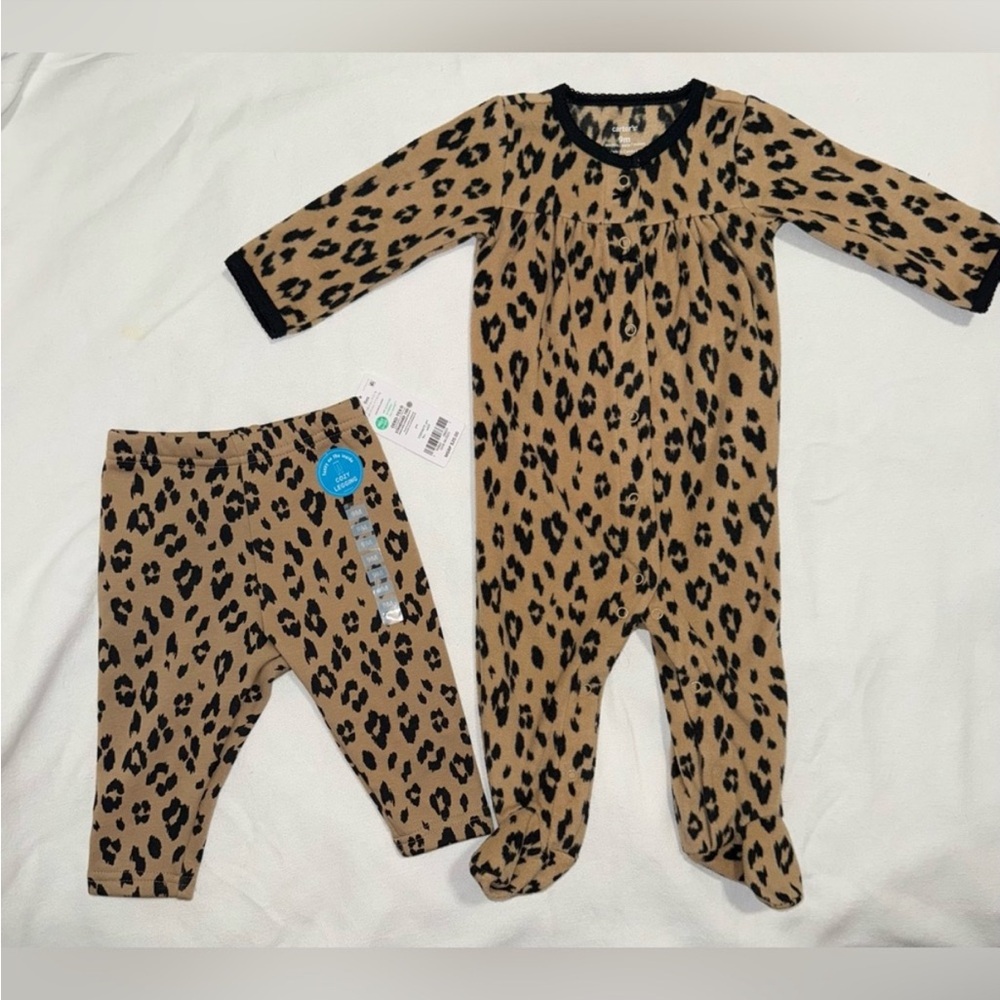 NWT Carter’s set jumpsuit and legging leopard print size 9M